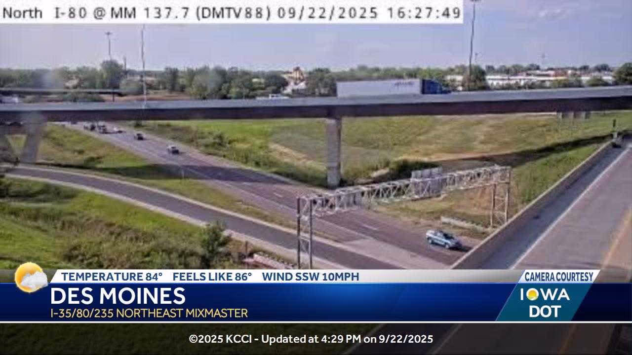 KCCI showing Iowa Department of Transportation Traffic Cameras